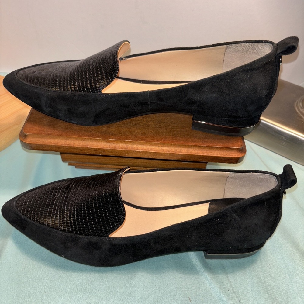 ALEX MARIE Shoes Size 8M Black Leather / Suede HEEL 1". NWOB